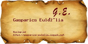 Gasparics Eulália névjegykártya